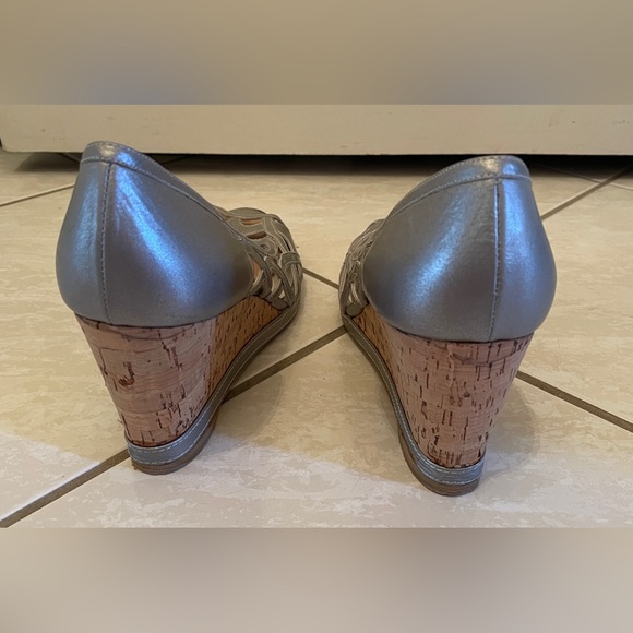 Stuart Weitzman Silver Wedge Sandals - Picture 7 of 14